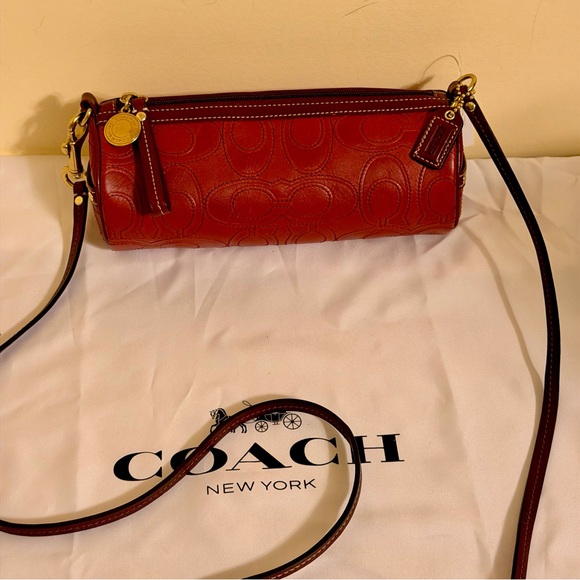 Coach Handbags - NWT RARE Vintage Coach RED Hamilton Signature Embossed Leather Swingpack